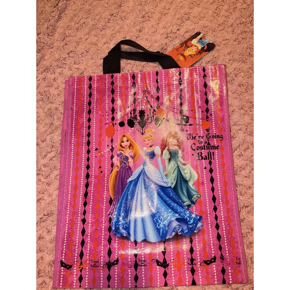 Disney Store Reusable Shopping Tote Pink Princess Sack Carry Bag Halloween Ball